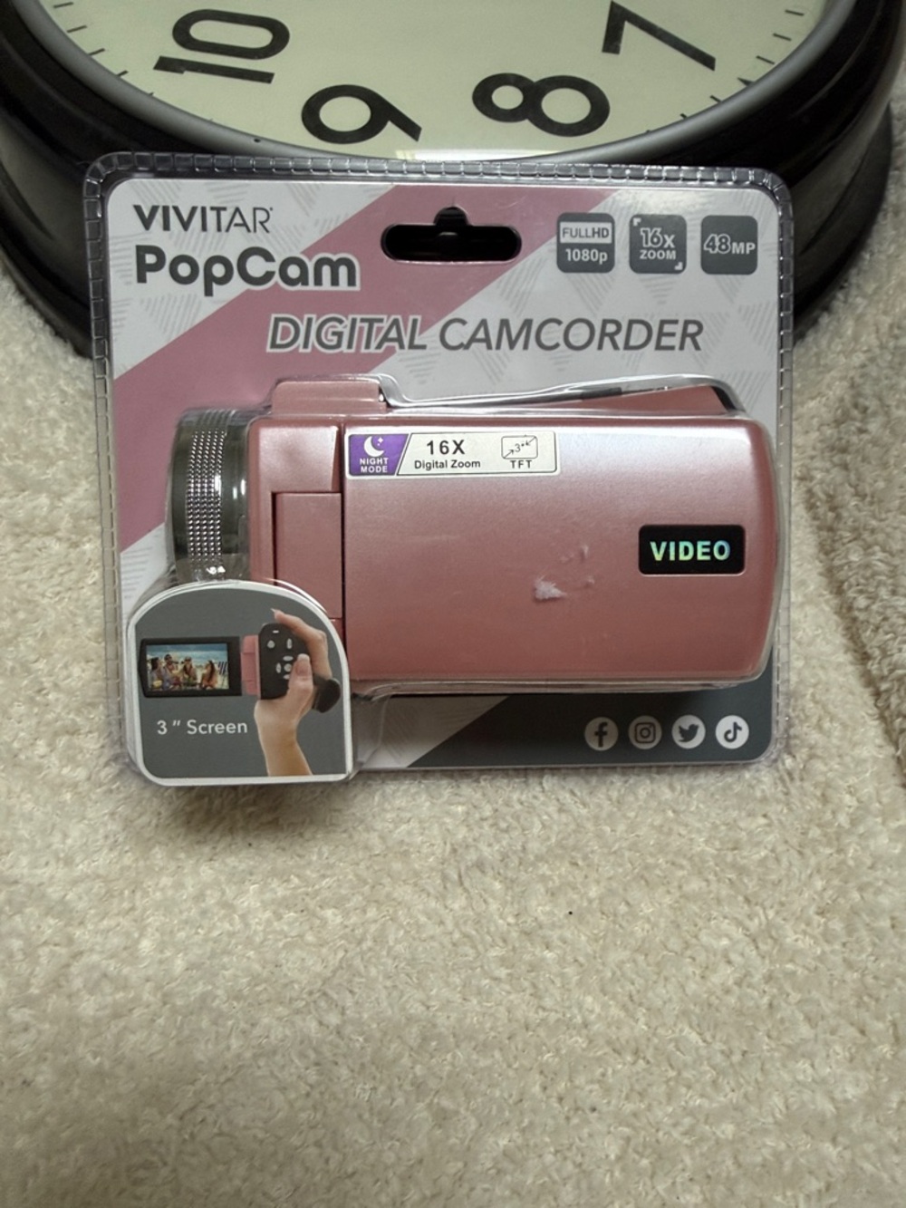 Vivitar PopCam Pink Digital Camcorder - Portable Full HD Video